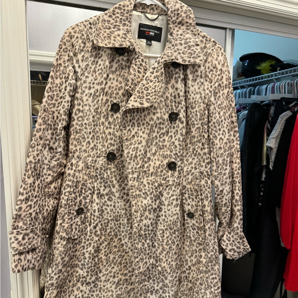 Leopard print trench coat